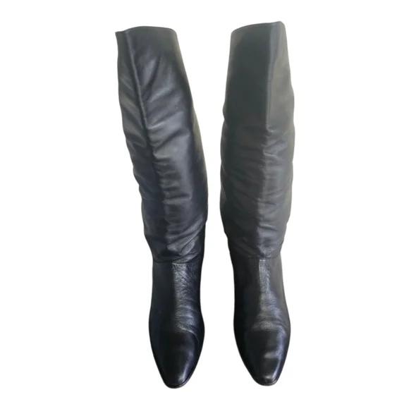 Vintage Mister Shoes Genuine Leather Black Pull On Mid Calf Boots 8M - Picture 6 of 9